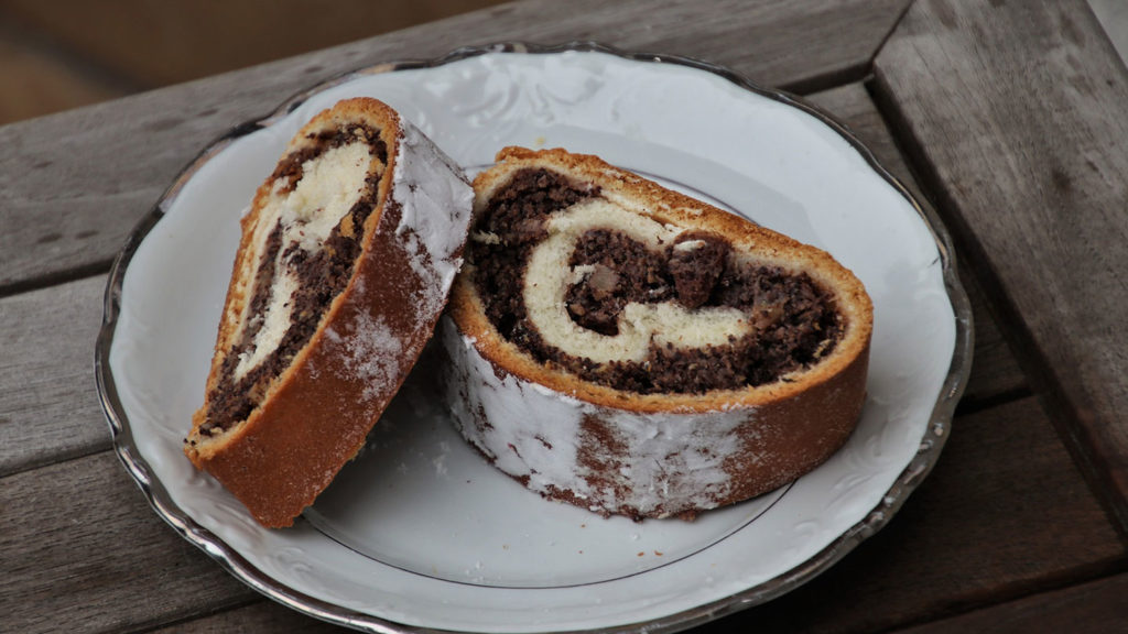 Makowiec; a Slovak poppy seed roll cake.