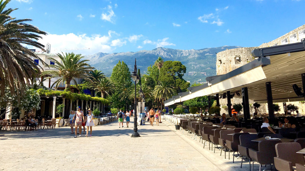 Budve street scene in Montenegro