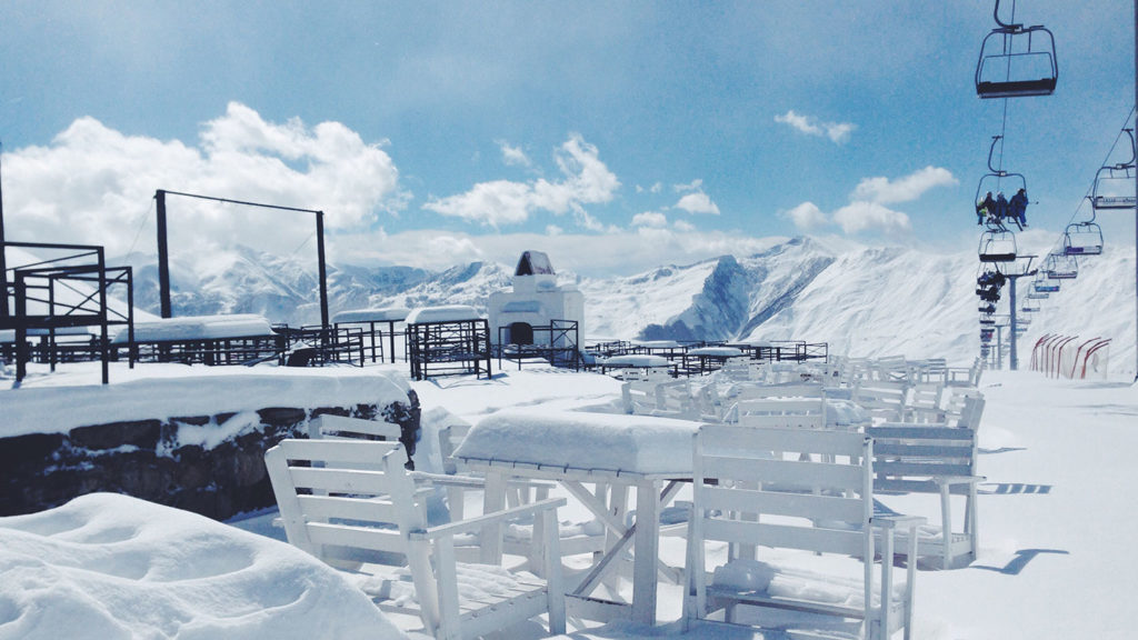 Gudauri Ski resort with Teleskis in view