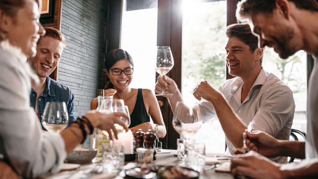 Friends at a restaurant