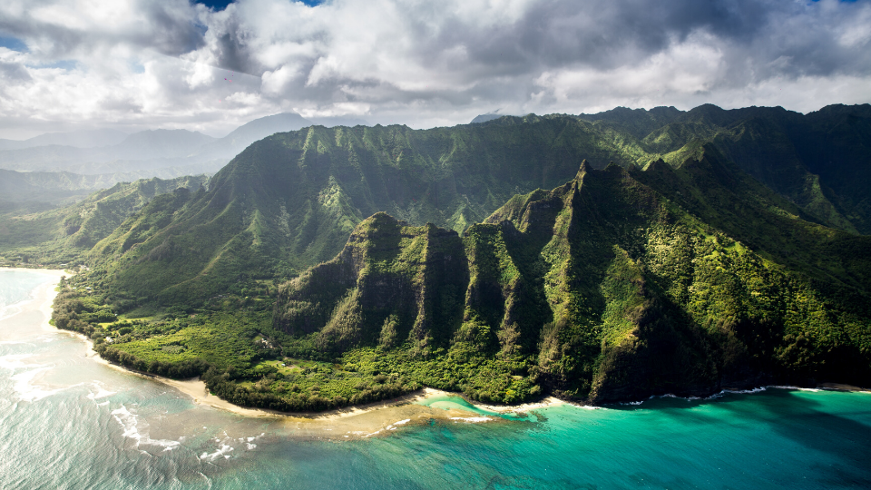 Aerial view of Hawaiian Island