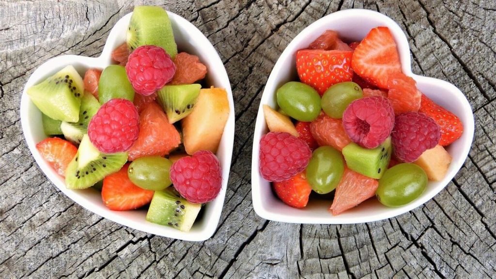 heart shaped fruit salad