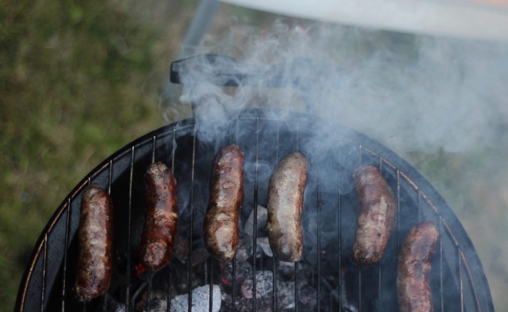 sausages on a BBQ