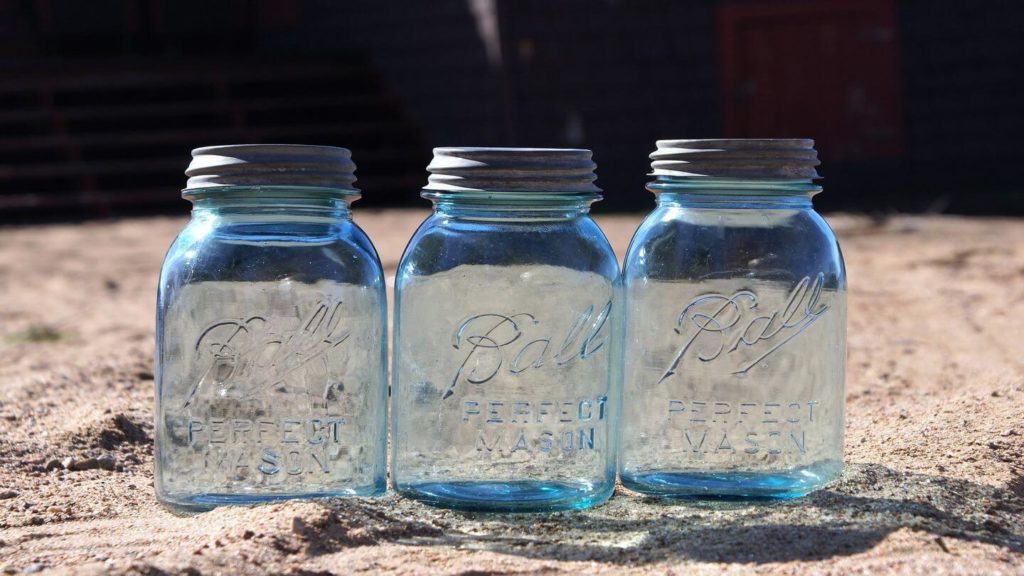 blue mason jars travel souvenirs