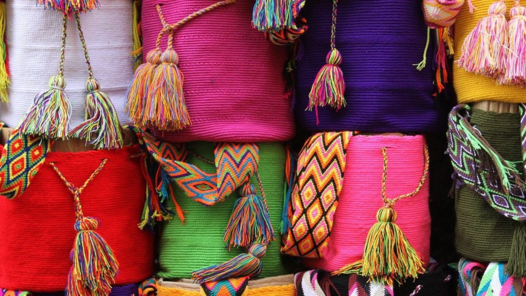 colourful rolls of fabric travel souvenirs