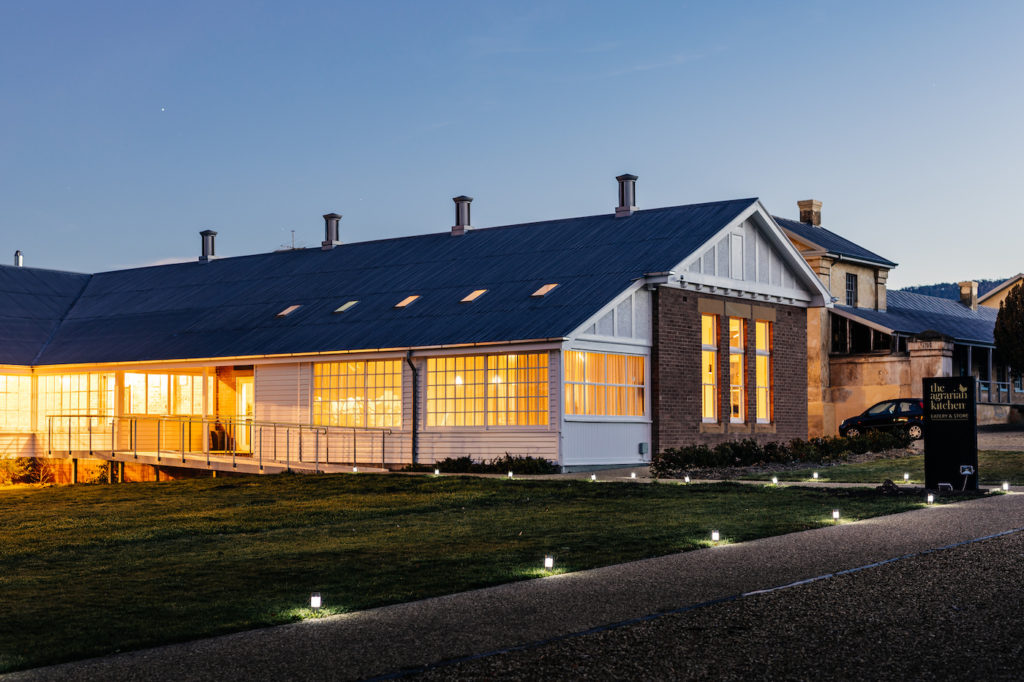 The Agrarian Kitchen at dusk