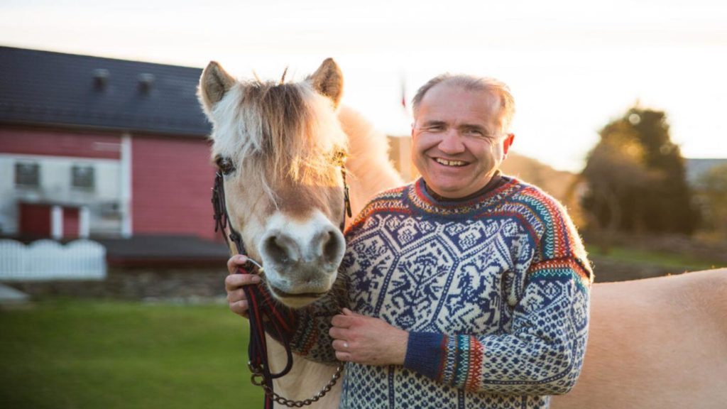 Norway Be My Guest host Arilde Øvre-Eide with his horse