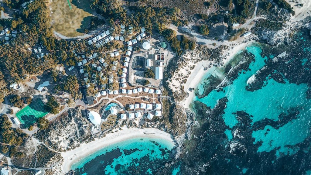 aerial view discovery rottnest island eco beach club