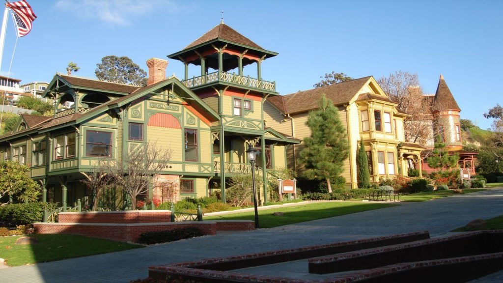 old Victorian homes Heritage Park Old Town San Diego