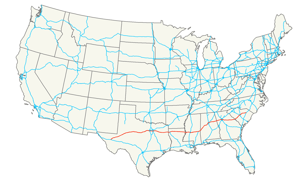 Map of interstate 20