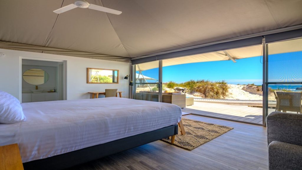 bedroom eco tent Discovery Rottnest Island Western Australia