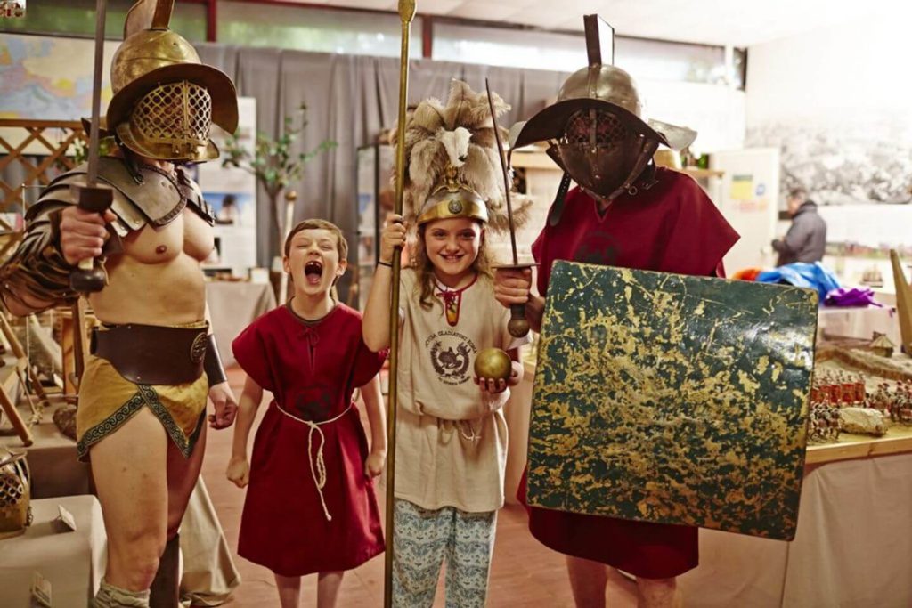 children with gladiators Italy large family holidays