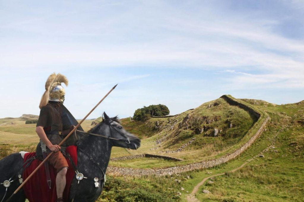 Roman soldier at Hadrian's Wall large family holidays