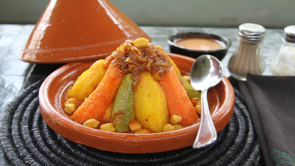 traditional tagine and couscous Morocco Arabic food