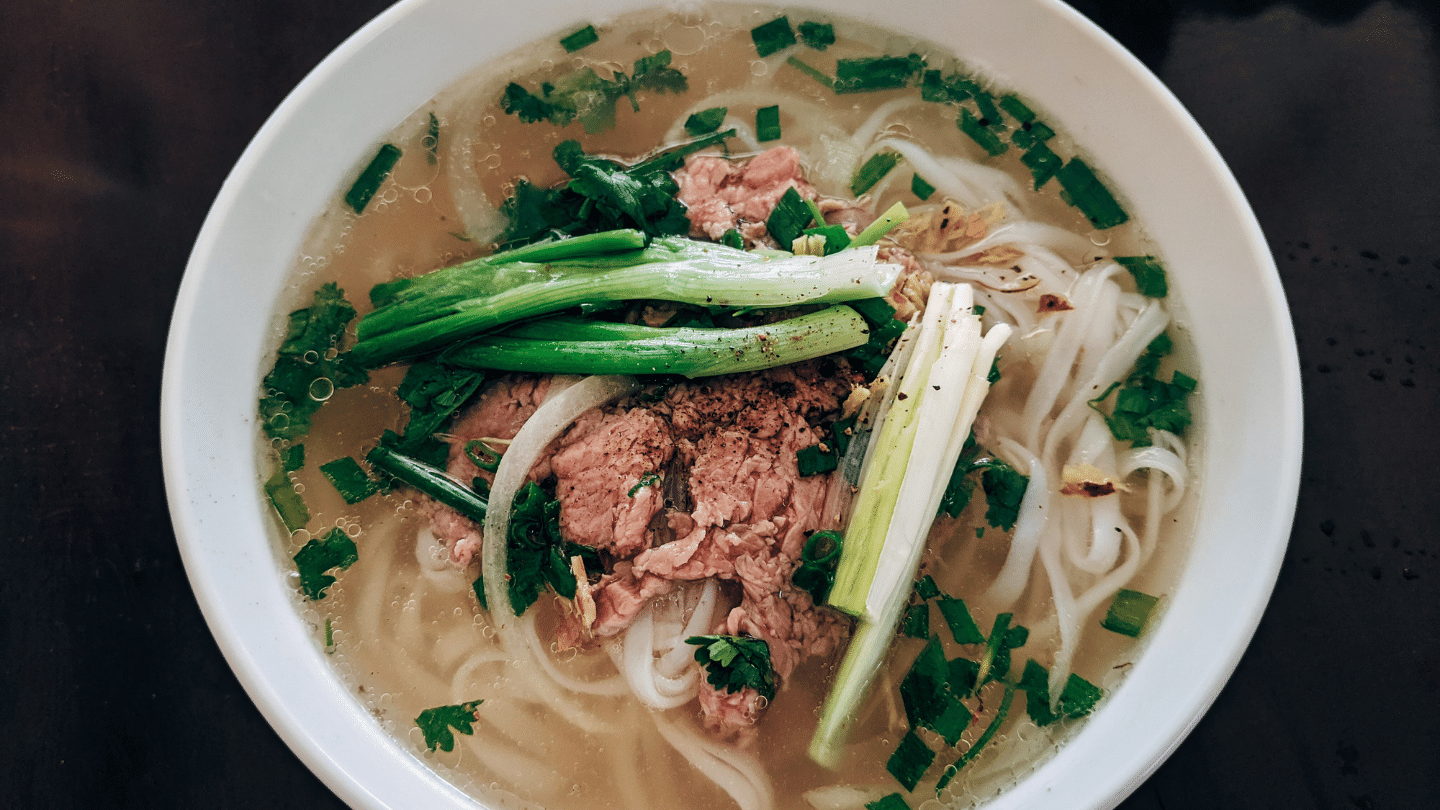 A bowl of pho - Vietnamese street food