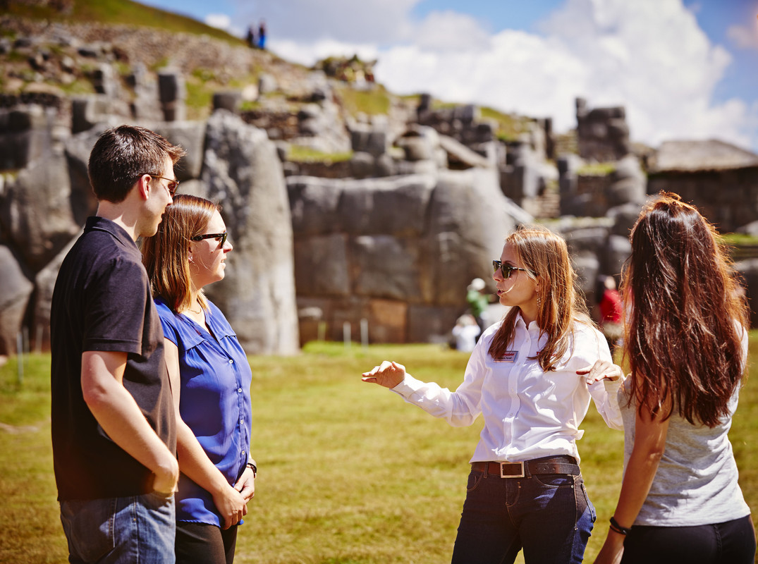 Trafalgar tour guide speaking to a group