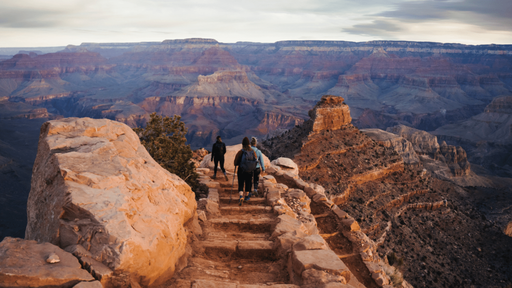 group of people hiking in Grand Canyon