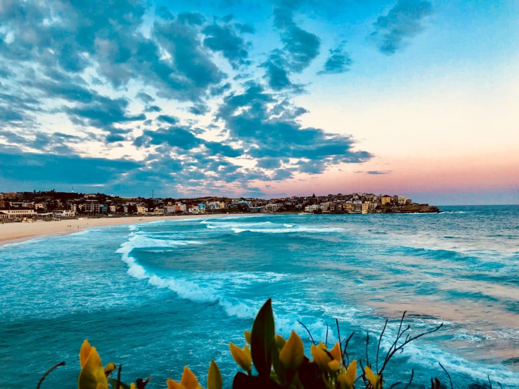 Bondi beach at sunset, Sydney, Australia
