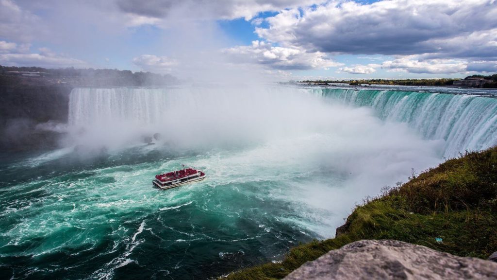 boat at the base of Niagara Falls Eastern Canada