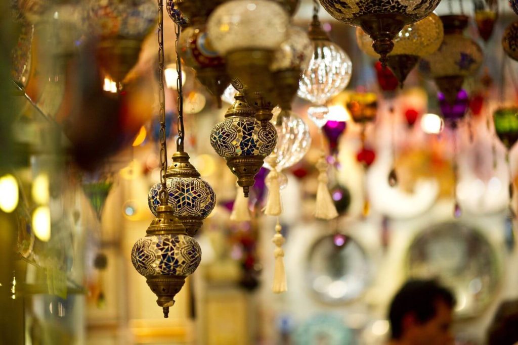 hanging lamps Grand Bazaar Istanbul Turkey
