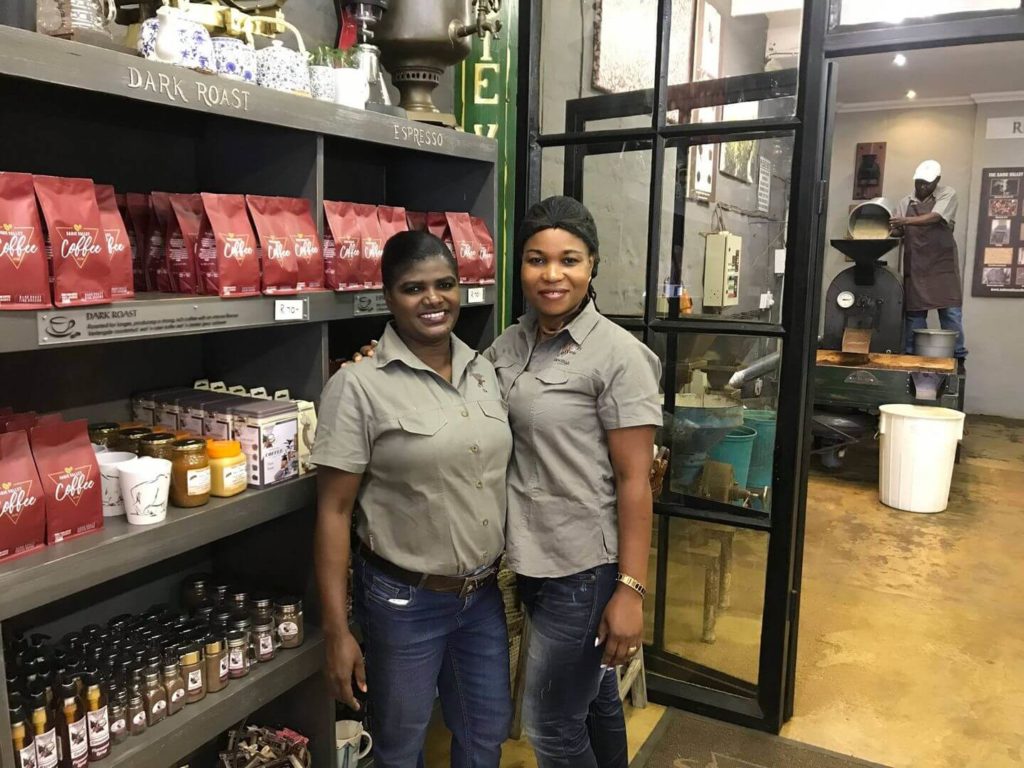 workers at the Sabie Valley Coffee roastery South Africa