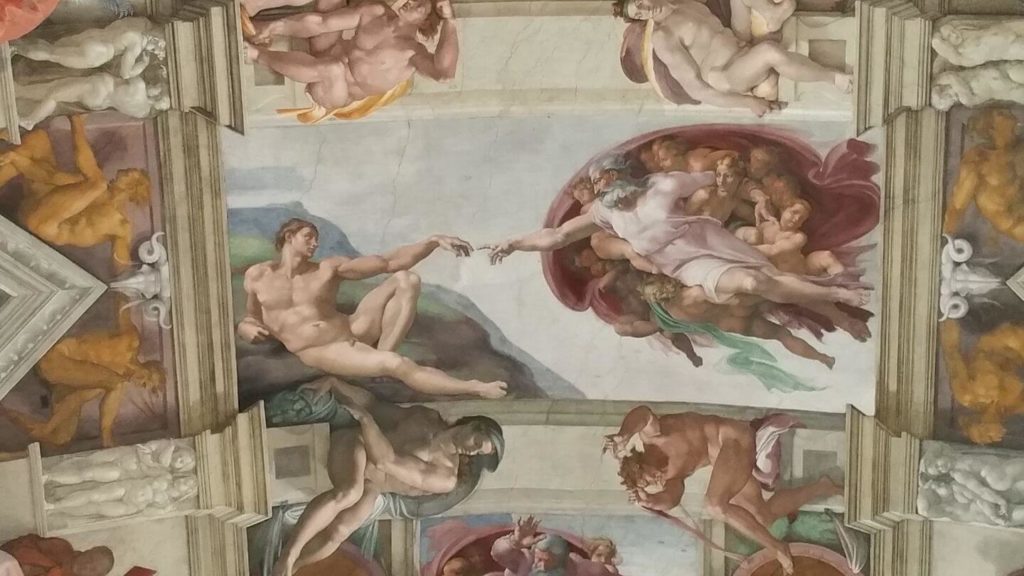 Michelangelo's frescoed ceiling Sistine Chapel Vatican City Rome Italy