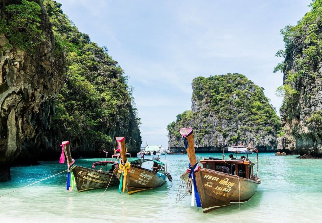 traditional boats in the Thai islands Asia bucket list