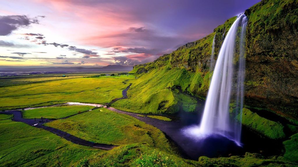 waterfall greenery Iceland fun facts about Europe