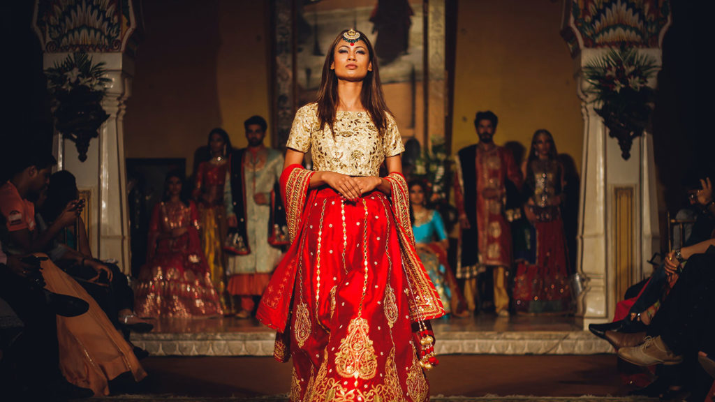 Woman in a beautiful Indian dress