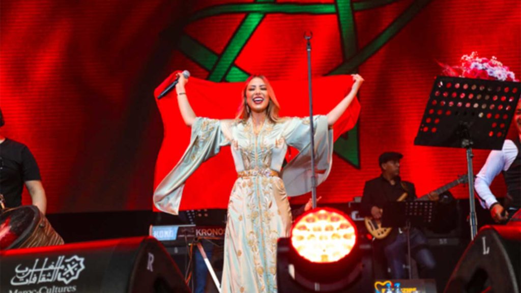 Musician performing at Mawazine music festival, Morocco