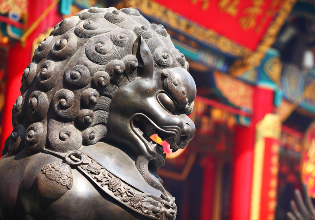 Chinese lion statue