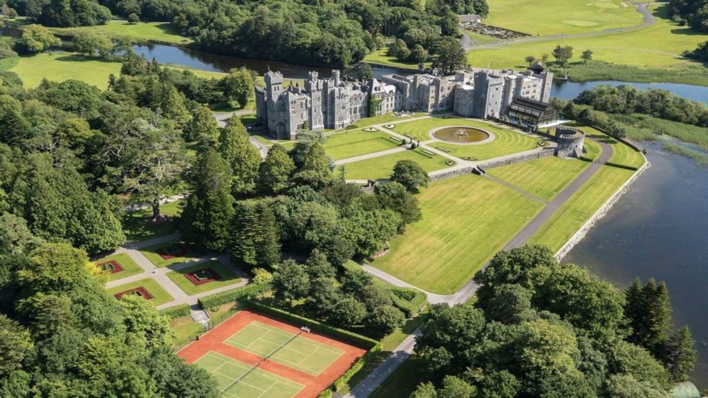 aerial view of Ashford Castle Ireland