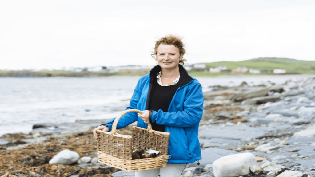 Oonagh foraging for food in Liscannor Bay Ireland