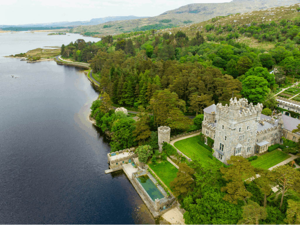 Daytime picture of Glenveagh Castle, one of the best castles to visit in Ireland