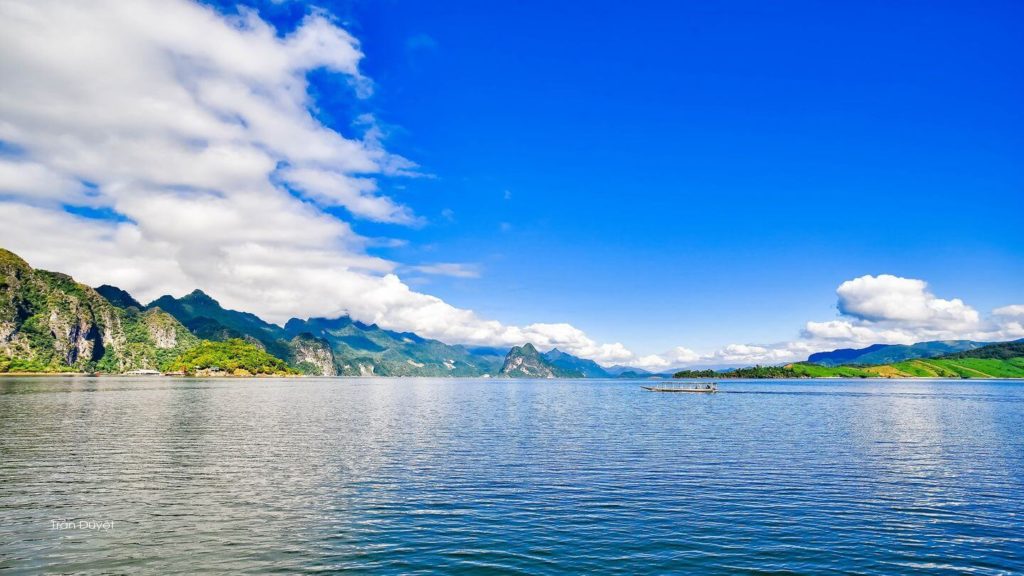 mountains surrounding ocean Con Dao Vietnam