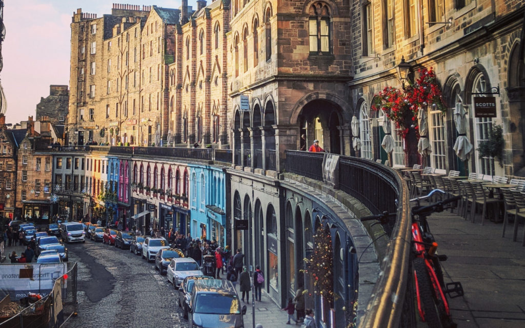 Victoria Street in Edinburgh, Scotland