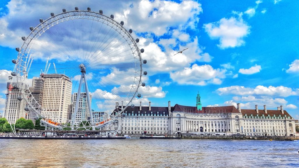 London Eye on the South Bank of the River Thames