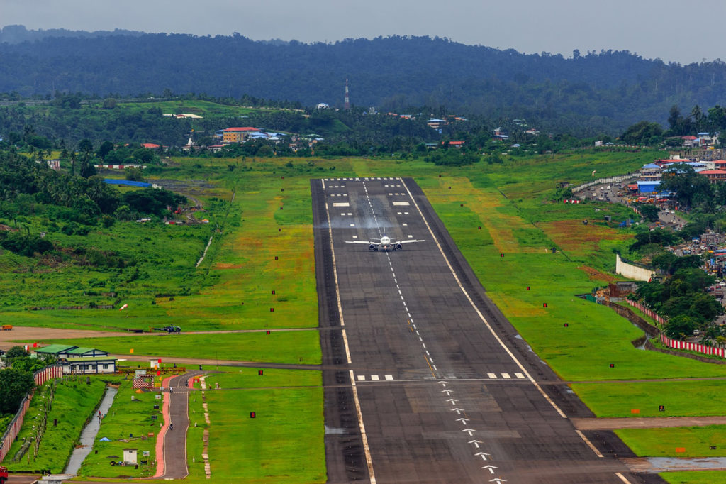 plane on runway
