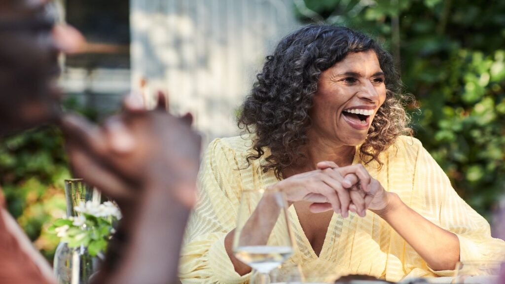 woman laughing Trafalgar women's only tours