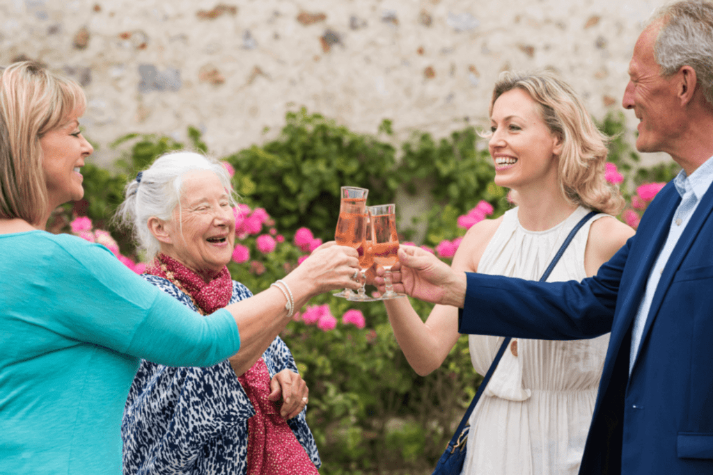 Trafalgar guests enjoying wine