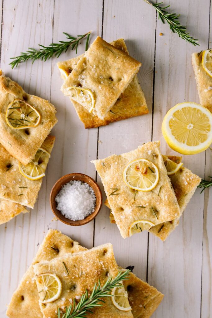 foccacia with herbs and lemon