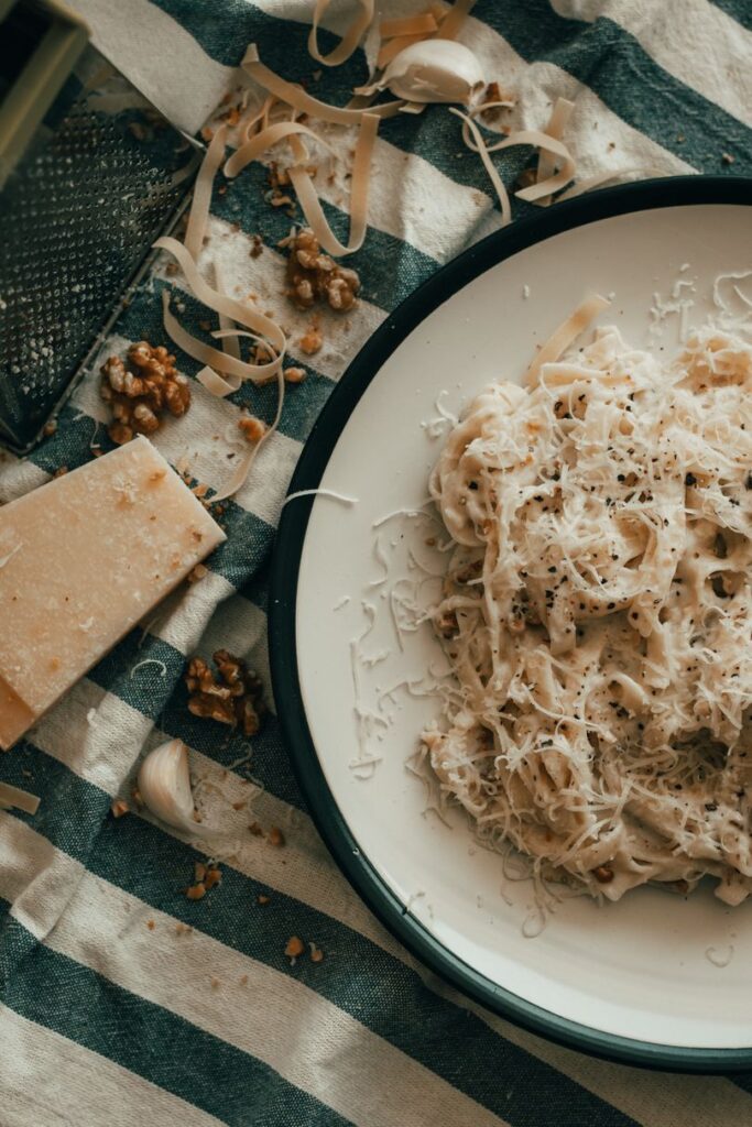 creamy pasta parmesan Italian food
