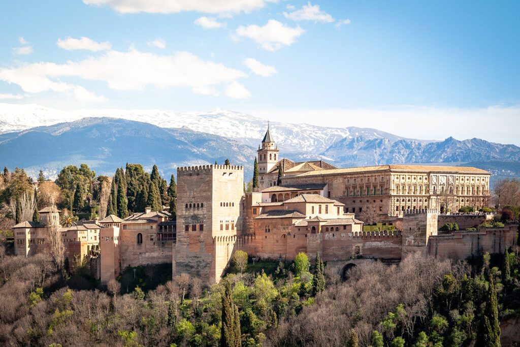 An icon of Spanish architecture, the Alhambra in Granada, Spain.