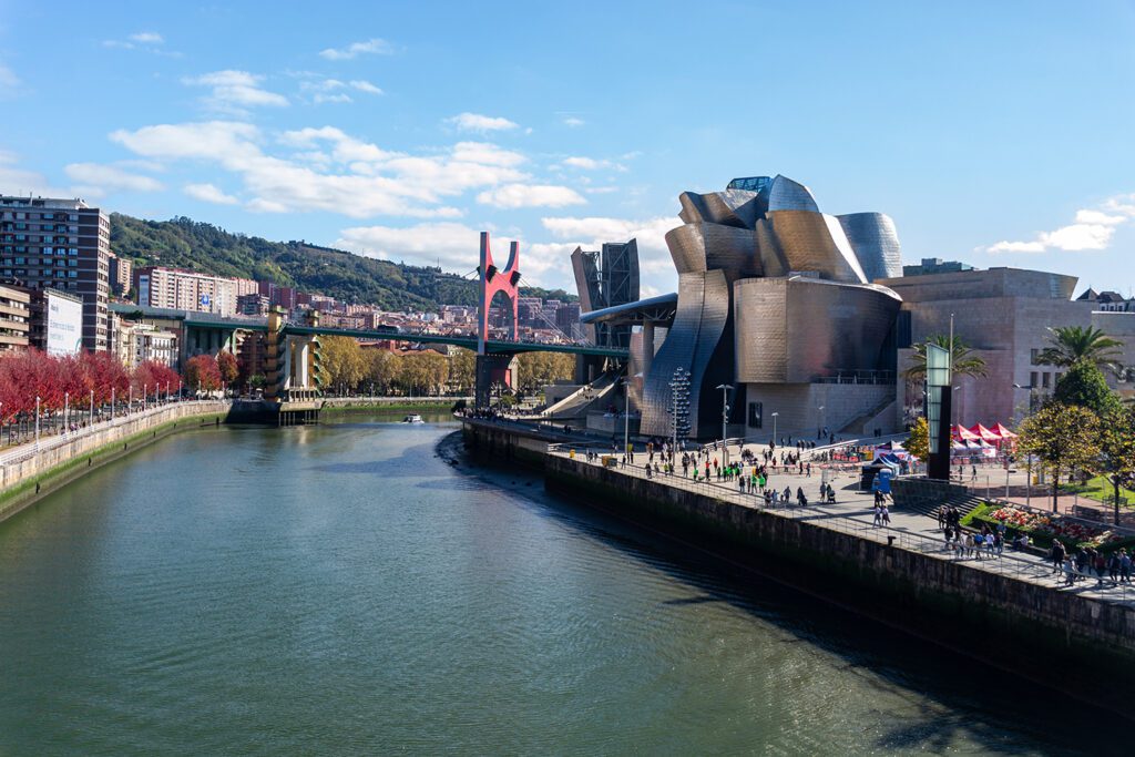 Renowned across the world, the Guggenheim Museum Bilbao, Spain.