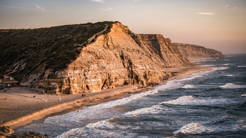 Rough seas perfect for surfing and cliff formations.