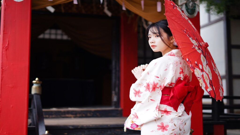 Japanese woman wearing kimono