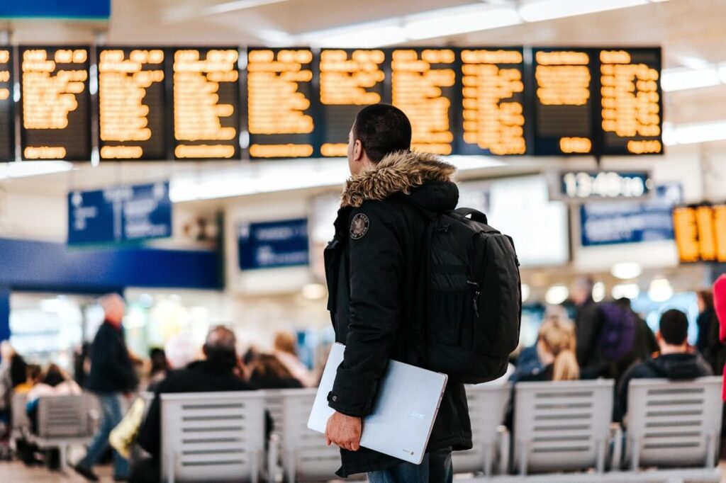 traveller in airport