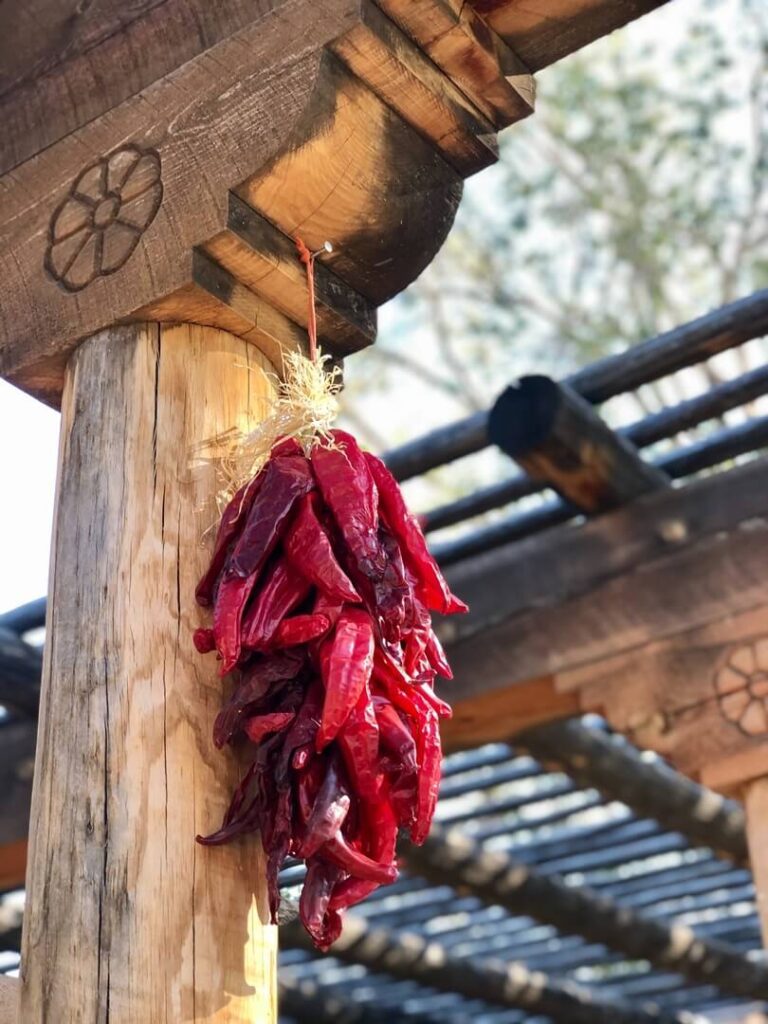 hanging red chillies New Mexico
