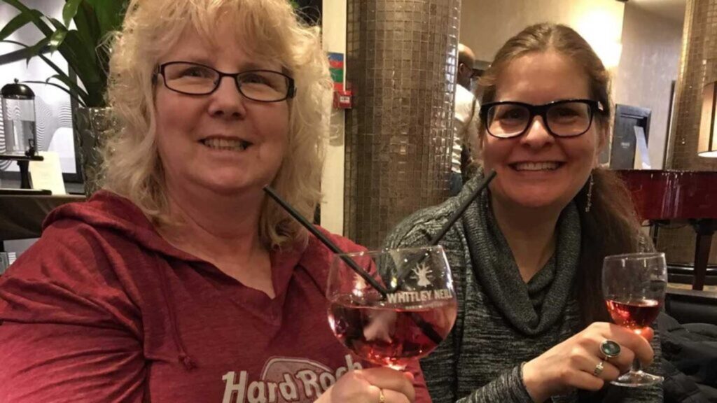 Cyndi and Guenevere Trafalgar friends