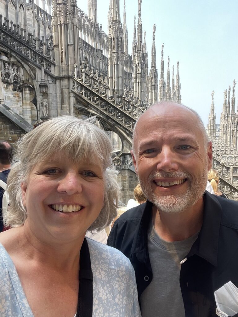 Trafalgar guests Jim and Keely in Italy